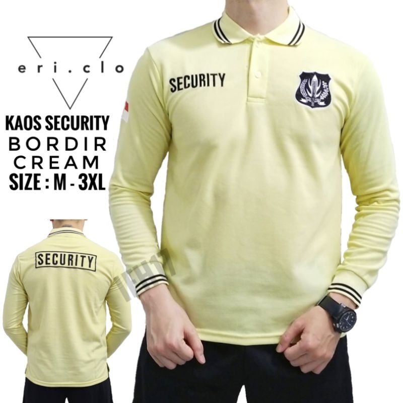 PALING MURAH KAOS SECURITY BORDIR LENGAN PANJANG , BAJU KERAH SATPAM SECURITY , KAOS KERAH SATPAM