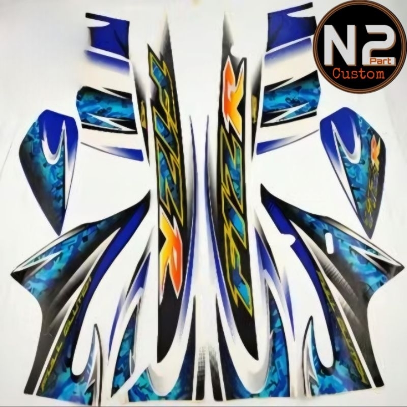 Striping lis sticker polet motor yamaha FIZ R Fiz r 2005 biru putih