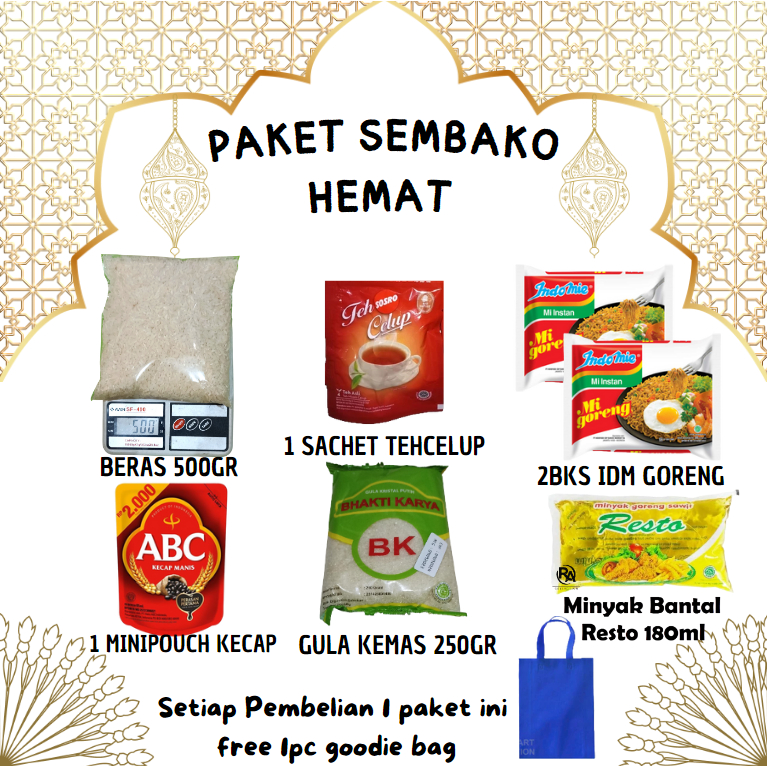 

Paket Sembako Hemat 30 Ribuan + Free Goodie Bag - Gallery Shanum