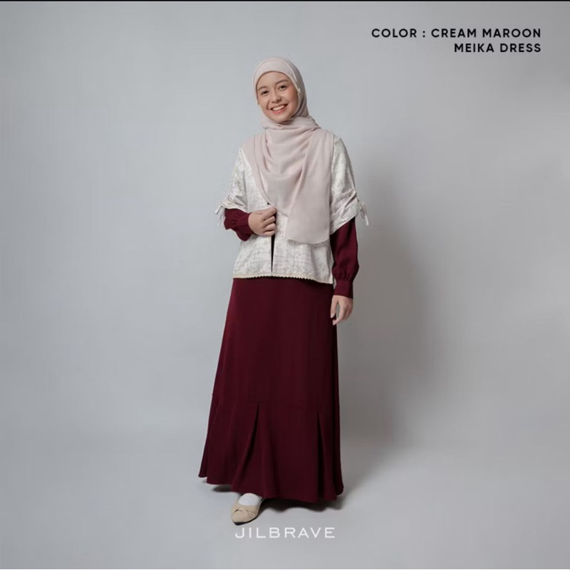 JILBRAVE MEIKA DRESS CREAM MAROON  (New)