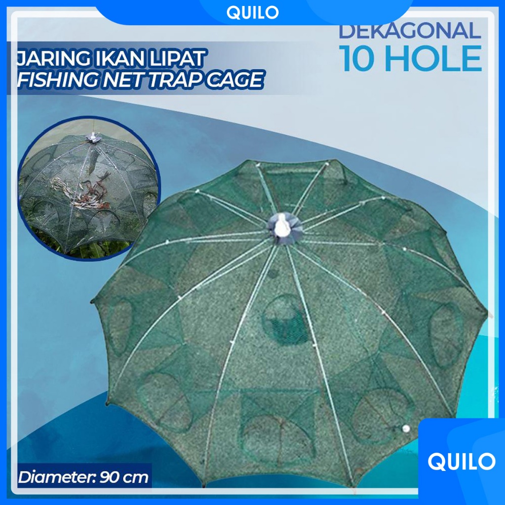 JARING PERANGKAP IKAN FOLDABLE NILON FISHING KEPITING UDANG LOBSTER