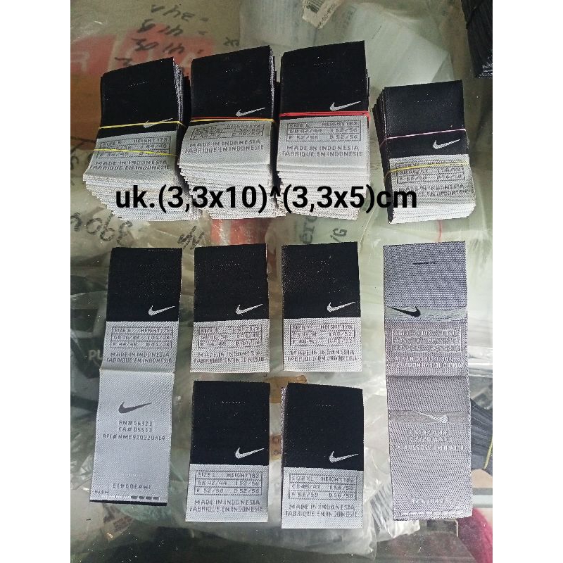

label merek brand merek label (logo size care misc) label tag nike k