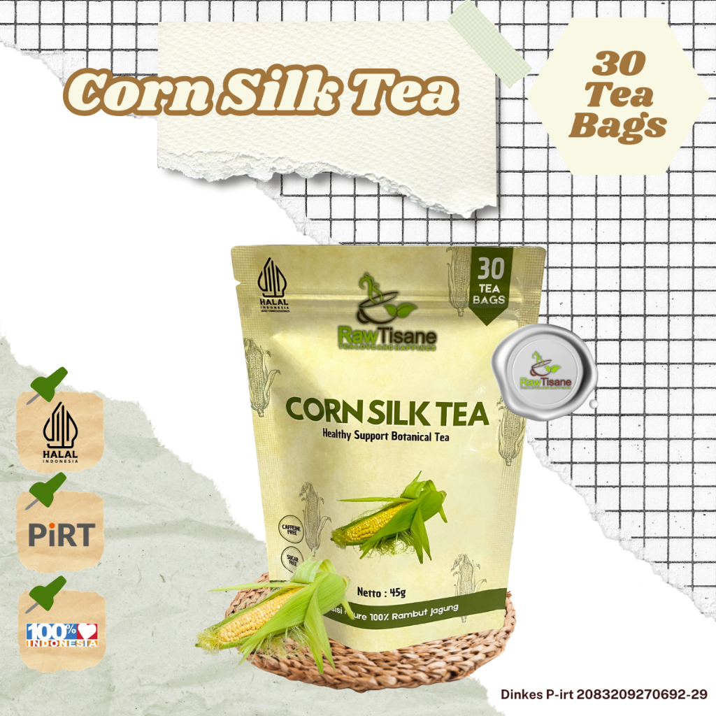 

RB22 RAW TISANE Corn Silk Tea : Teh Rambut Jagung / Teh Celup Rambut Jagung Isi 30 Tea Bag