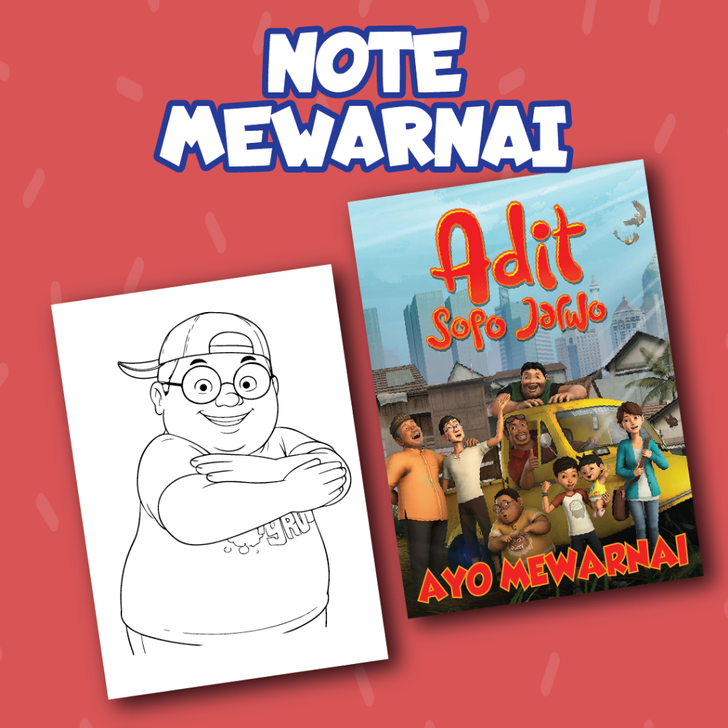 

Buku Kecil Mewarnai Ukuran A5 - Note Mewarnai Adit Sopo Jarwo
