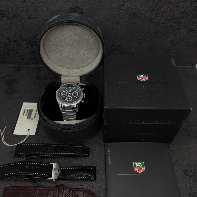 Jam Tangan Tag Heuer Carrera Calibre 17 Chronograph Automatic CV2113 Leather Watch