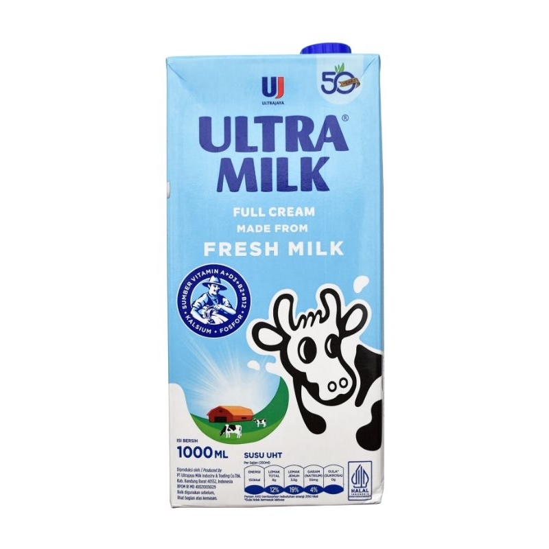 

Ultra Milk Full Cream 1000 ml – Susu Cair UHT Tinggi Kalsium