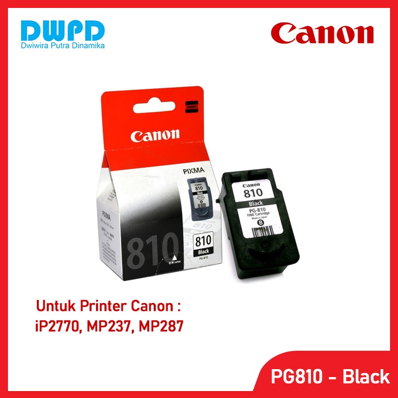 CANON Ink Cartridge PG810 Black untuk Printer iP2770 MP287
