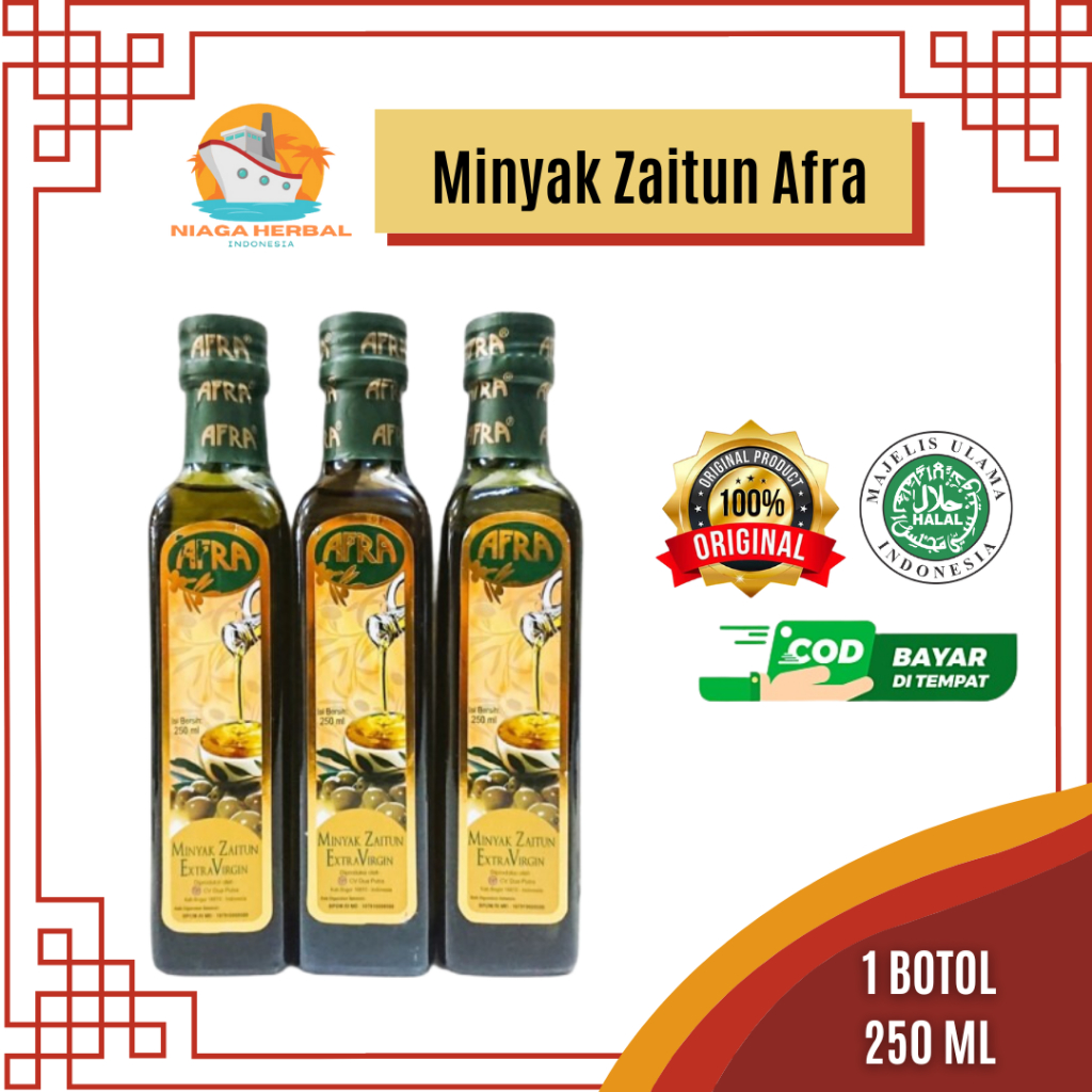 

AFRA - Minyak Zaitun Afra 250ml dengan pegangan Bebas Kolesterol