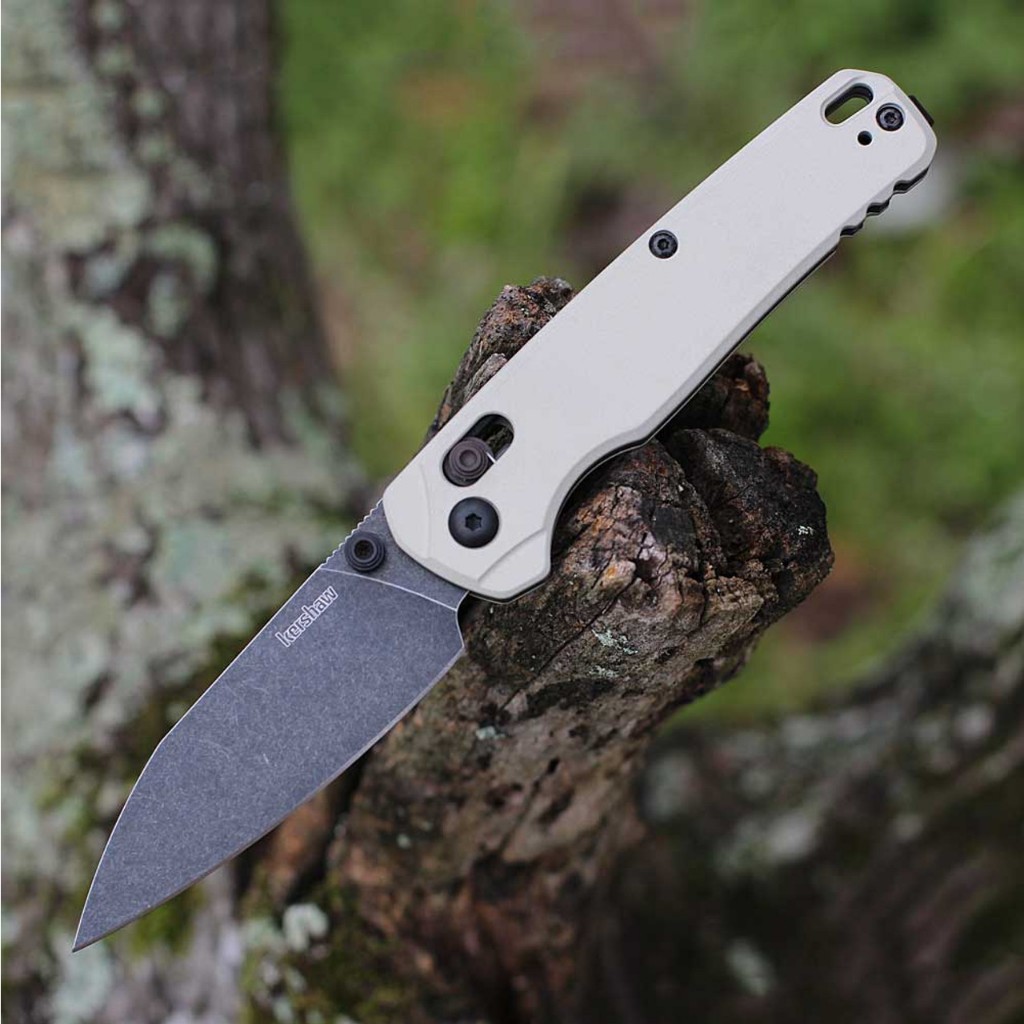 Kershaw Bel Air (KS6105) 3.1" CPM-MagnaCut Blackwashed Reverse Tanto Plain Blade, Cerakote 6061-T6 A