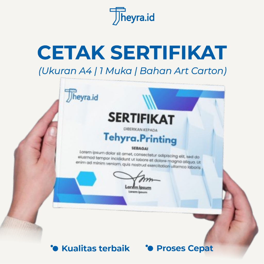 

CETAK SERTIFIKAT 1 MUKA UKURAN A4 (ART CARTON | HIGH QUALITY)