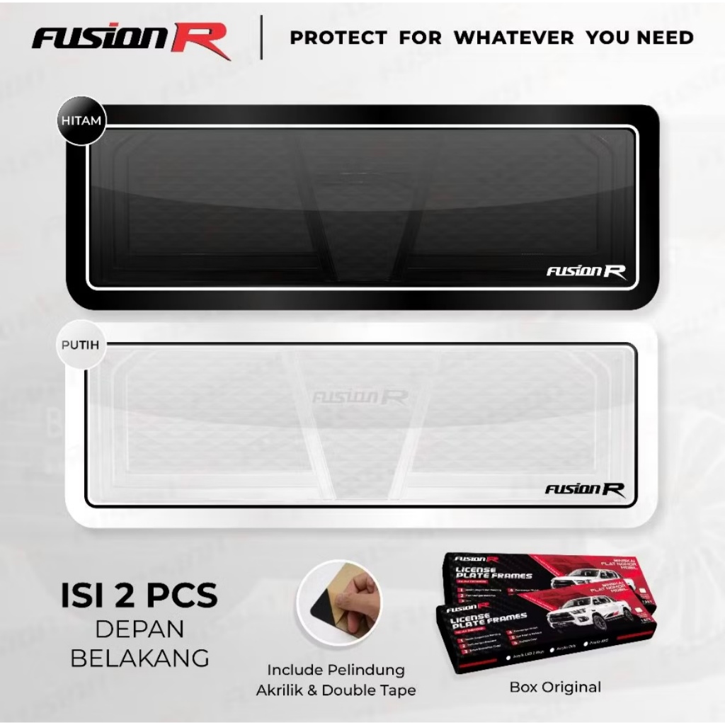 Lotto hearts - FUSION R Tempat Dudukan Tatakan Hitam Putih Akrilik Mika Frame SET Depan Belakang