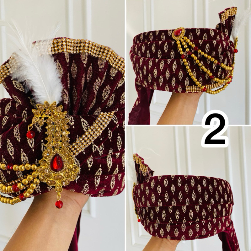 Turban India Topi Untuk Pengantin Pria / Topi India / Topi Pengantin Pria