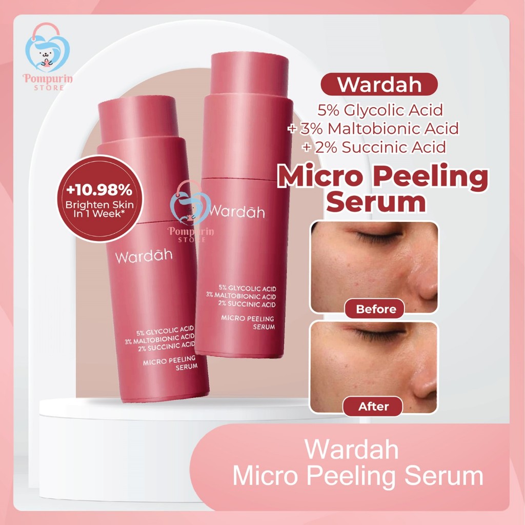 Wardah 5% Glycolic Acid + 3% Maltobionic Acid + 2% Succinic Acid Micro Peeling Serum - Serum Eksfoli