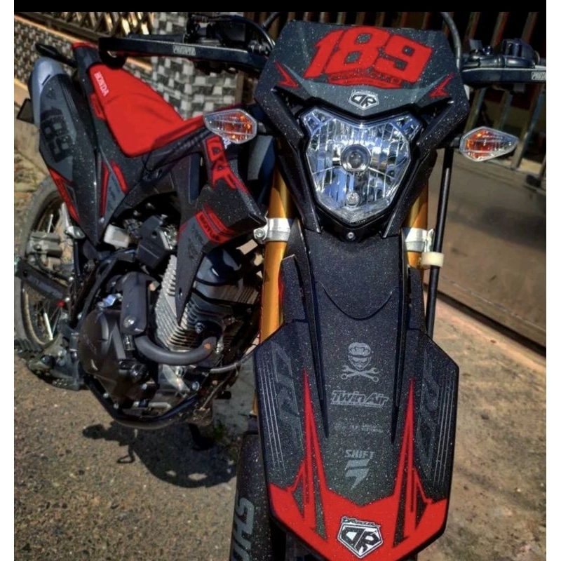 BISA COD) DECAL STIKER CRF 150L GLITER KEREN BAHAN (DOFF GLITTER) madina sticker