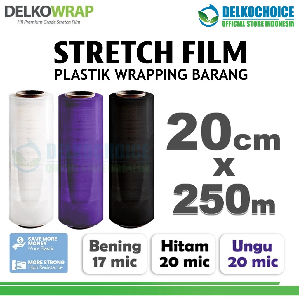 

Plastik Wraping Stretch Film 20cm x 250m DELKOWRAP WRAPPING / SATUAN