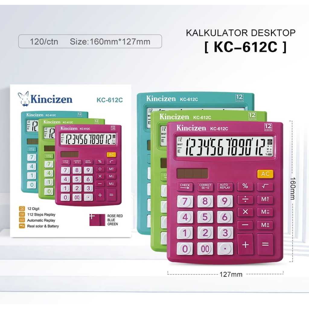 

Murah Kalkulator KINCIZEN KC 612C 12 Digit / Calculator KINCIZEN 612 C Calculator