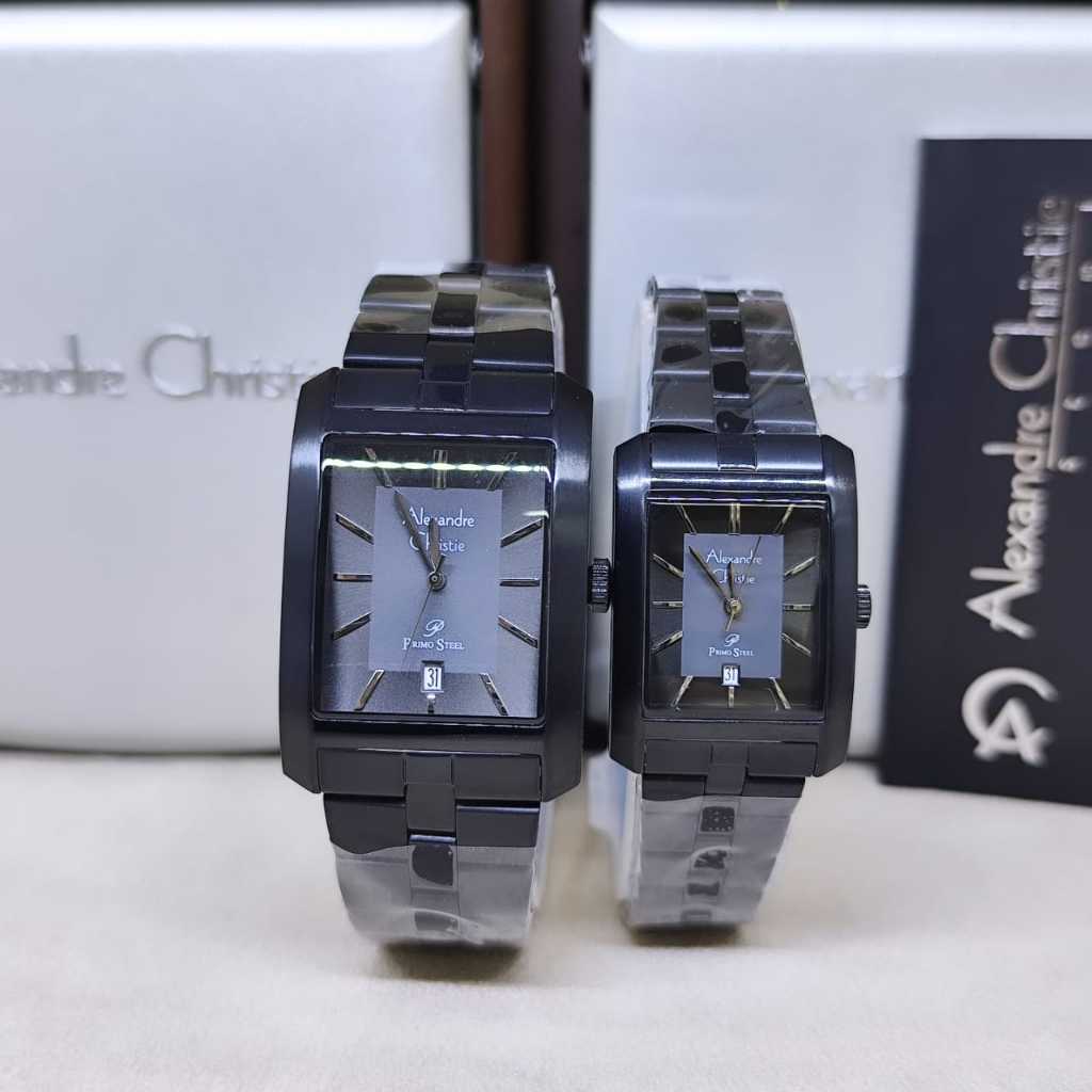 JAM TANGAN COUPLE ALEXANDRE CHRISTIE 1019 MD/LD RANTAI ORIGINAL