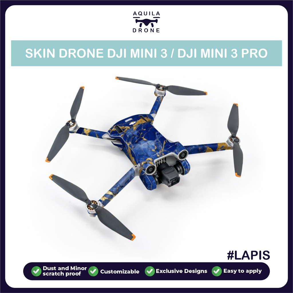 DJI MINI 3 / DJI MINI 3 PRO - Skin Drone/Drone Warping/Decal Drone Custom Full + Remote - LAPIS