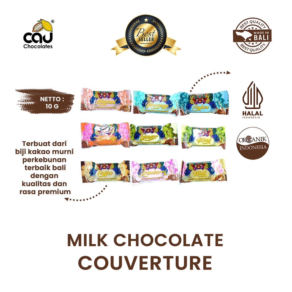 

Cau Chocolates - Milk Chocolate Coverture 10g