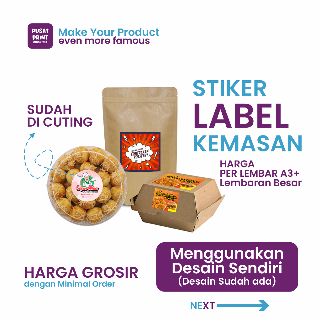 

GROSIR" Stiker Label kemasan Custom, Stiker makanan, Stiker kemasan