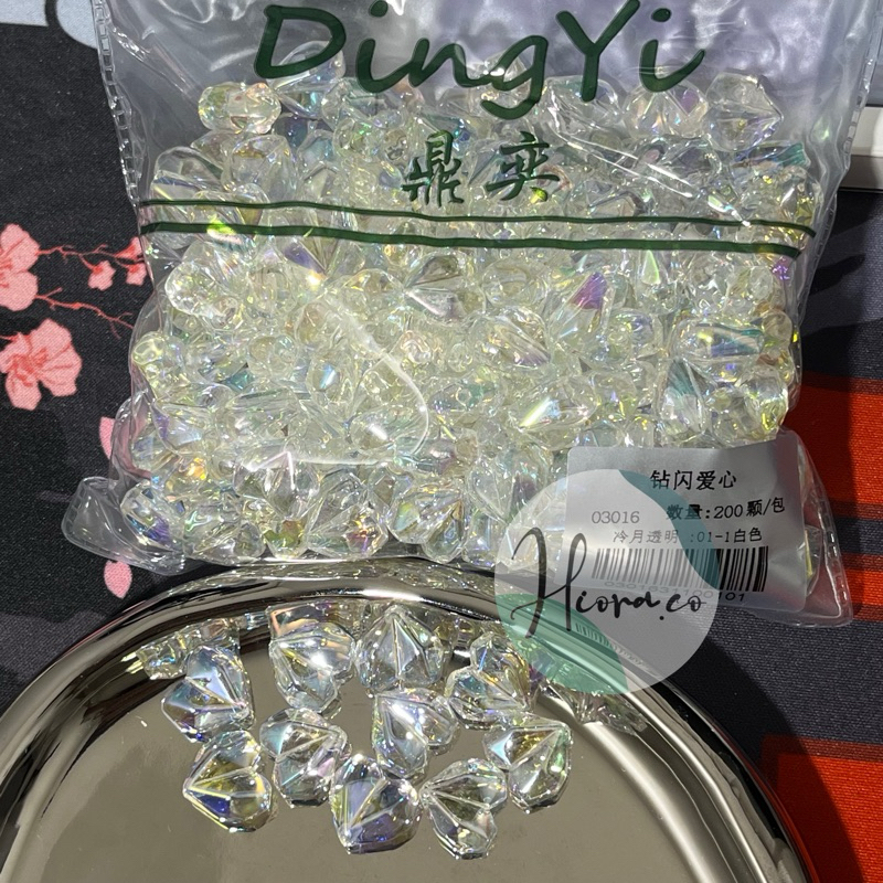 (1 PCS) BEADS DING YI MANIK LOVE KOTAK CLEAR LOVE DING YI