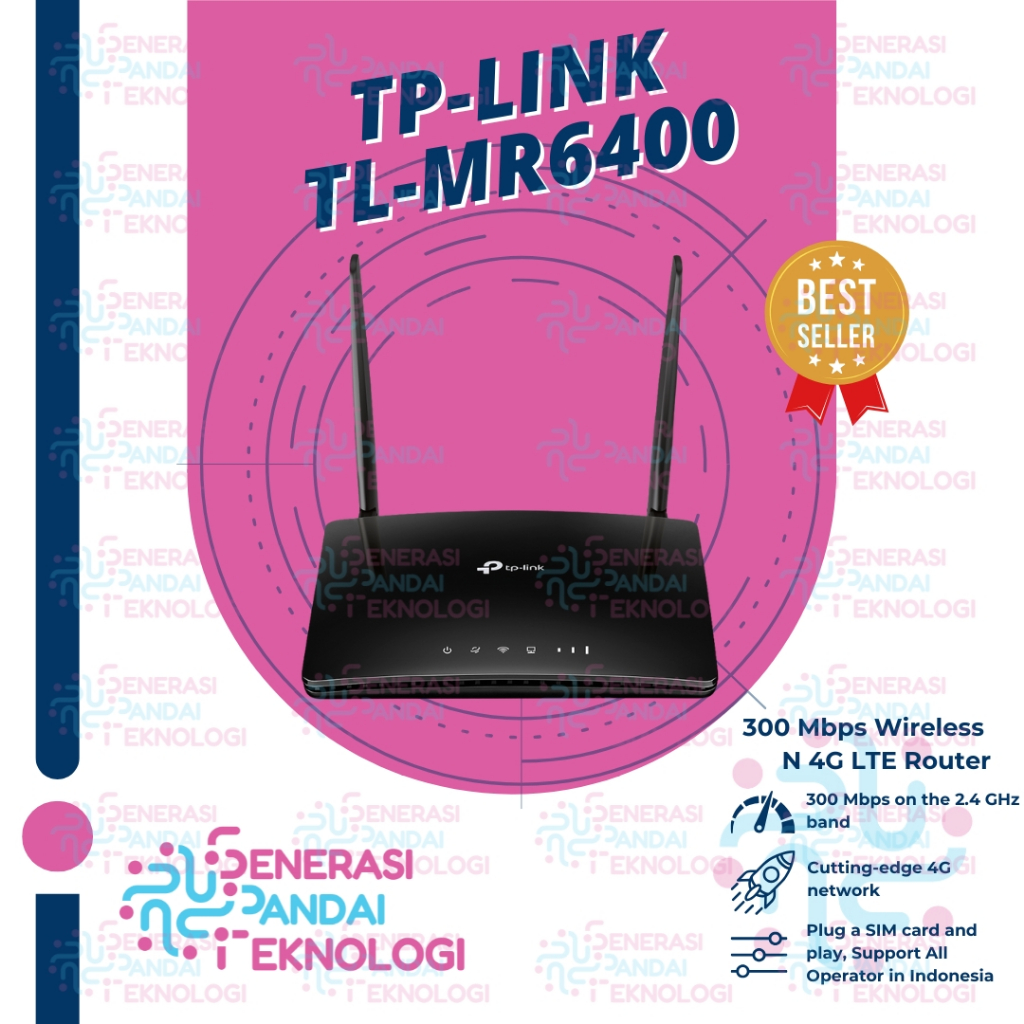 TP-LINK TL-MR6400 Modem 4G LTE Router 300Mbps Direct Sim Card / Bisa Colok Simcard