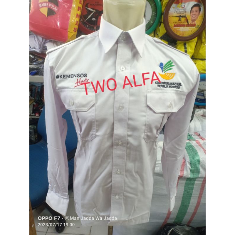 KEMEJA KEMENSOS HADIR BAHA TEXAS SERAGAM KEMENSOS HADIR BAJU KERJA KEMENSOS HADIR.