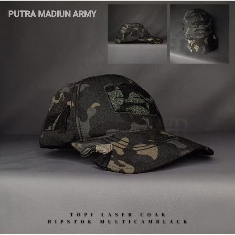 Topi Tactical TNI POLRI / Topi Tactical Laser Coak MulticamBlack