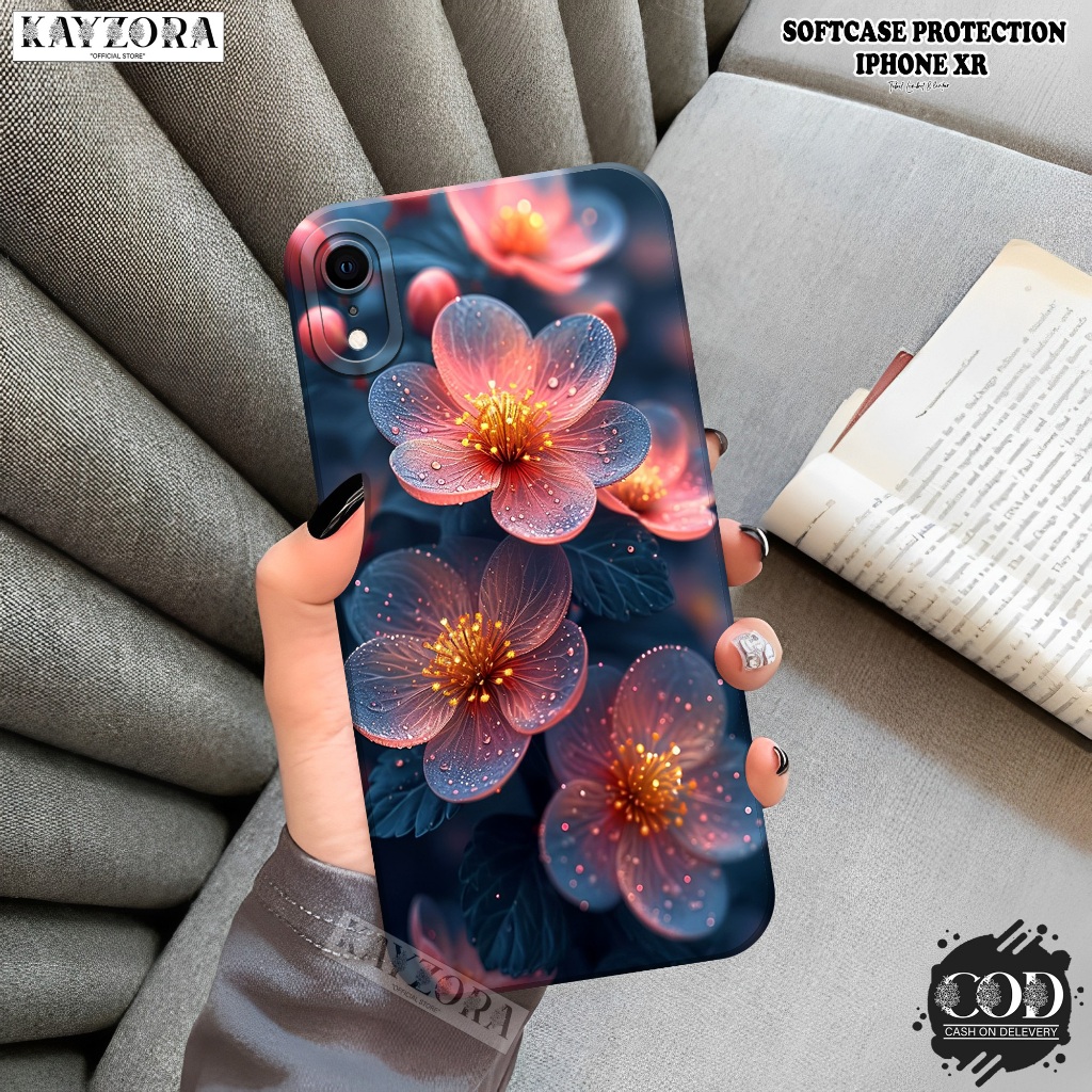 Case IPHONE XR Terbaru - KAYZORA - Fashion Case Bunga - Casing IPHONE XR - Silikon Pro Camera - Soft