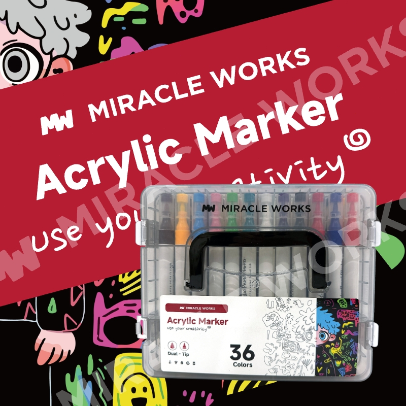 

MW Spidol Akrilik Dual Tip 12/24/36/48/60 Warna Double-Headed Marker Spidol Akrilik