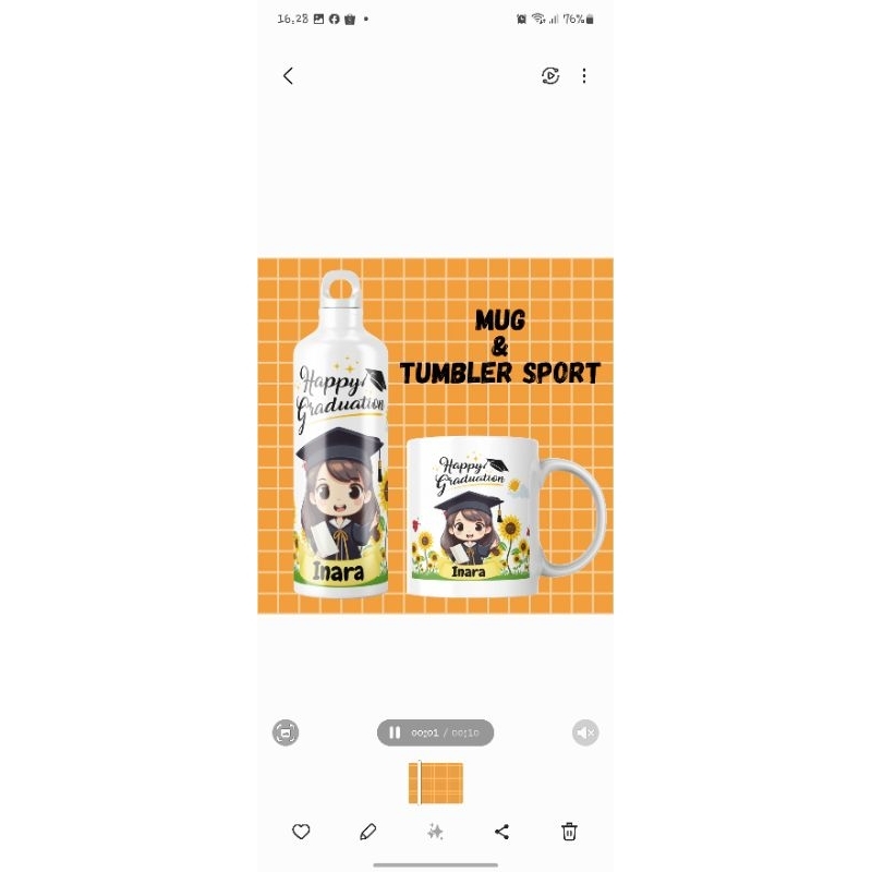 set mug+tumbler+tas blacu