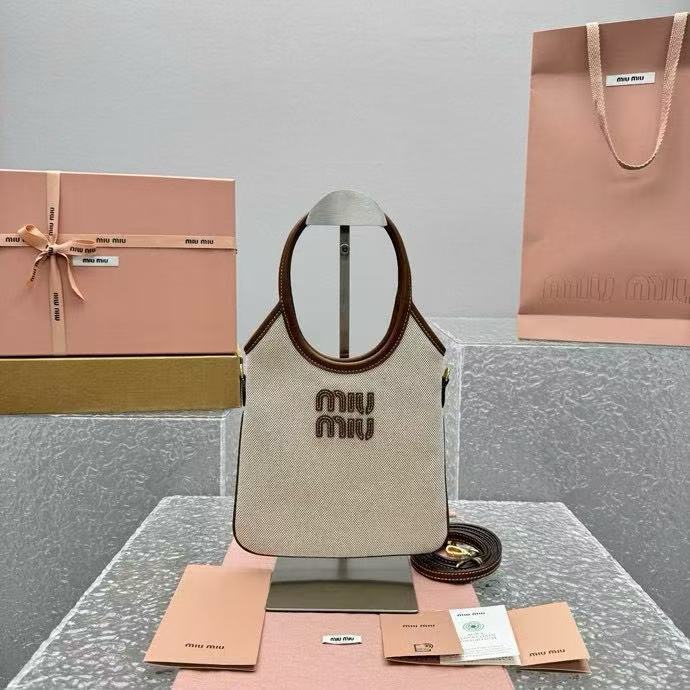 MIU MIU Tote Underarm Bag Handbag Mini Canvas 5594