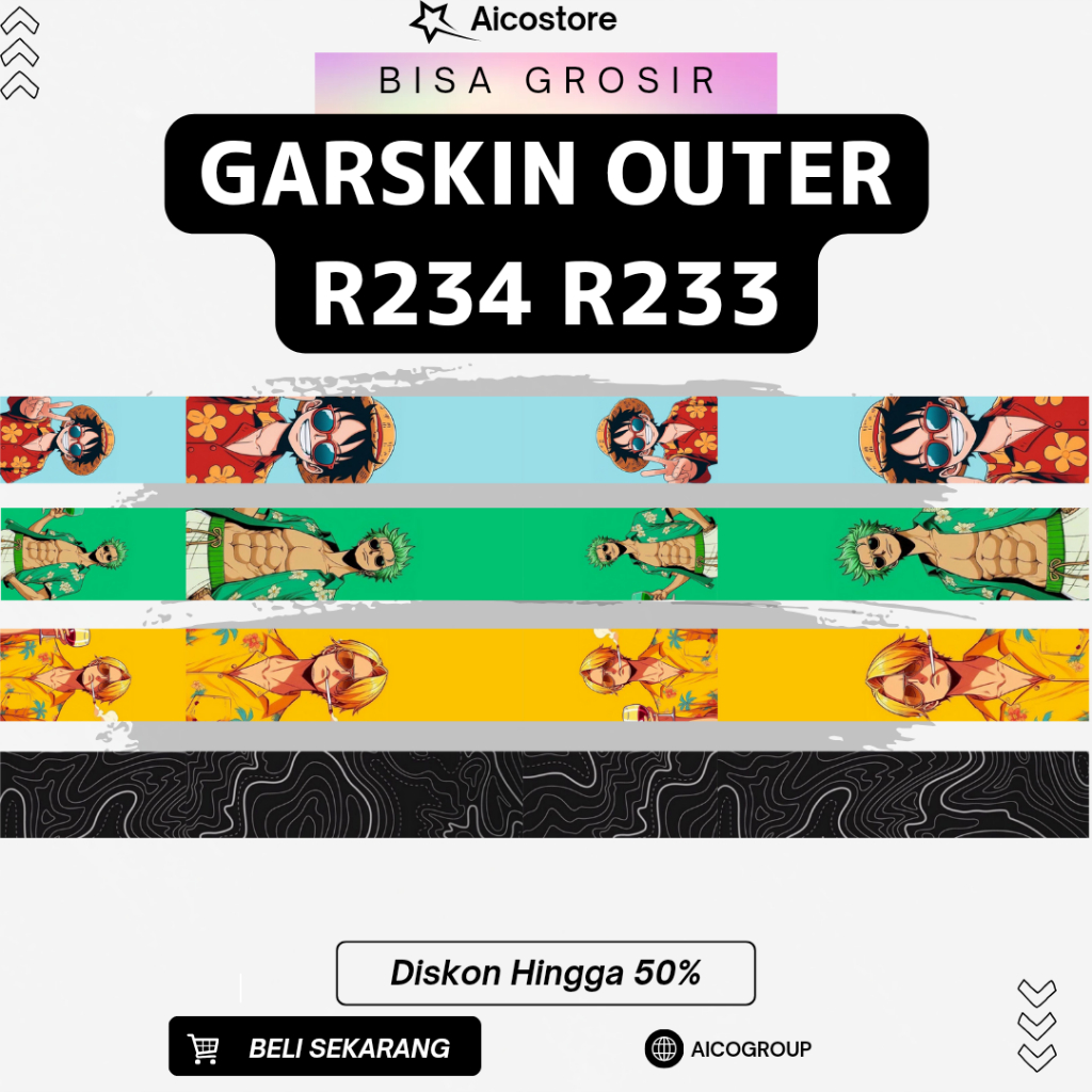 

stiker outer garskin eeerrrr 233&234 bisa hologram dan custom desain