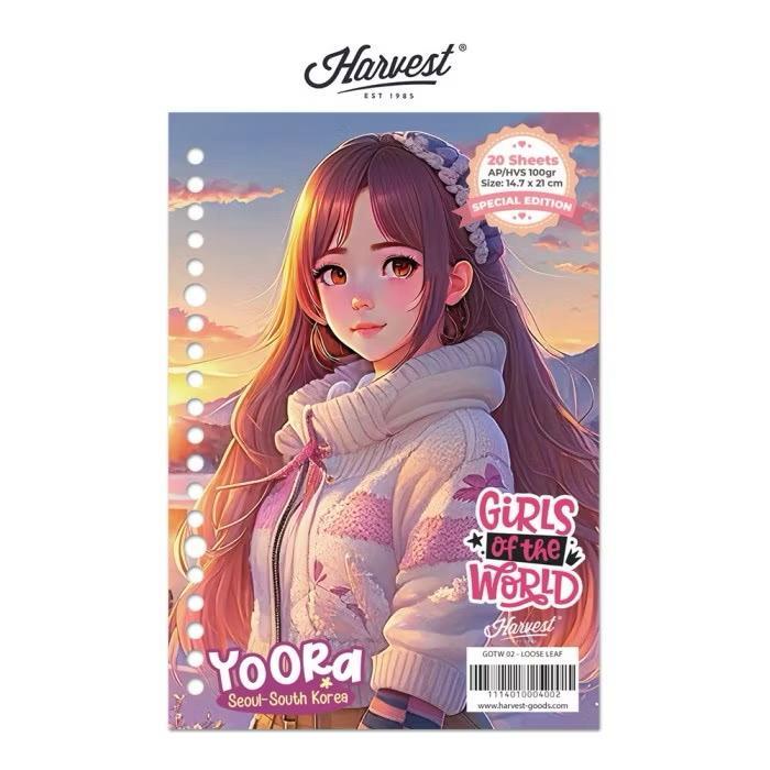 

Gramedia Tunjungan : Loose Leaf / Kertas Binder Harvest A5 Girls of The World - Seoul