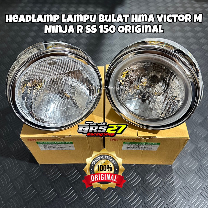 HEADLAMP LAMPU BULAT HMA VICTOR M NINJA R SS 150 REFLEKTOR ASSY LAMPU BULET ORI ORIGINAL HMA THAILAN