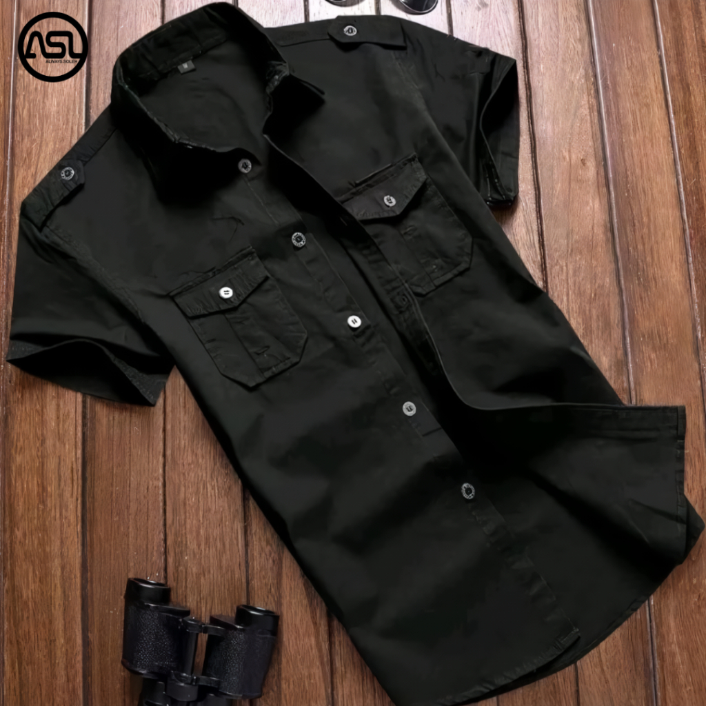 Kemeja Tactical Pria Hitam / Kemeja Tactical / Kemeja Pria / Kemeja / Kemeja Tactical Lengan Pendek 