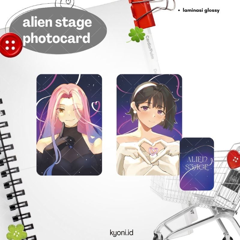 ALIEN STAGE photocard | sua & mizi | laminasi glossy | 2 sisi