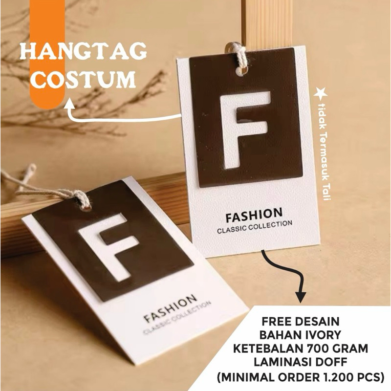 

FREE DESIGN / hangtag ivory / hangtag /cap gantung / label baju / hang tag