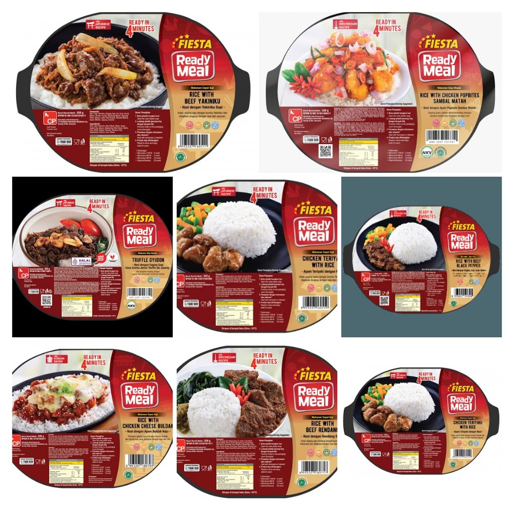 

Fiesta Ready Meal – Beef Black Pepper, Yakiniku, Rendang, Teriyaki, Bulgogi, Cheese Buldak