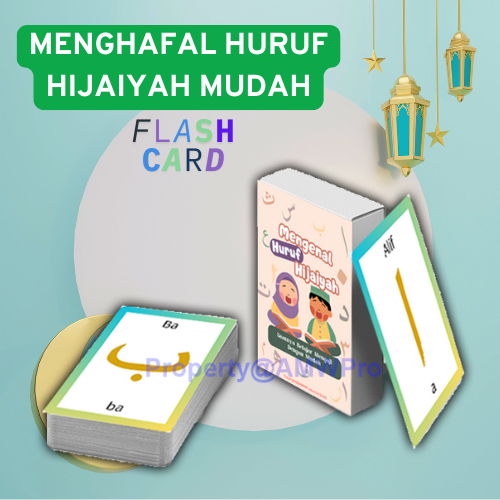 Flashcard Huruf Hijaiyah Anak | Kartu Belajar Huruf Arab PAUD TK Islami