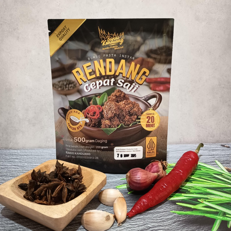 

Bumbu Rendang Instan Dengan Santan Bundo Kanduang/ Bumbu Rendang Cepat Saji