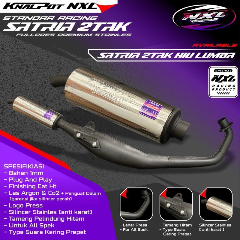 KNALPOT STANDAR RACING SATRIA HIU/LUMBA 2 TAK ORIGINAL NXL