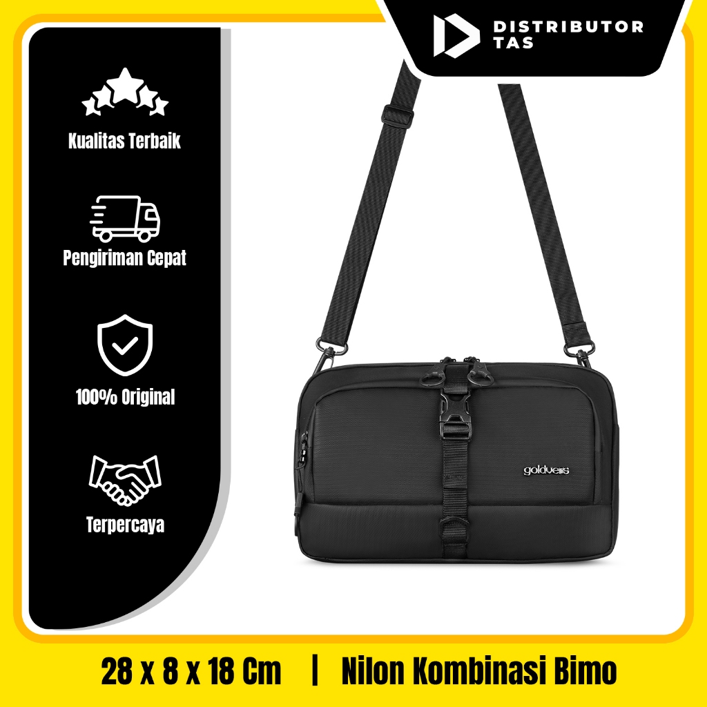 QSTA - Tas Selempang GOLDVERS Tas Bahu Tas Sling Bag Selempang Waterproof WaistBag GOLDVERS Original