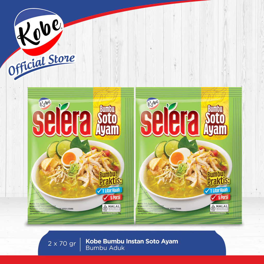 

Kobe Selera Bumbu Instan Soto Ayam 75gr x 2pcs
