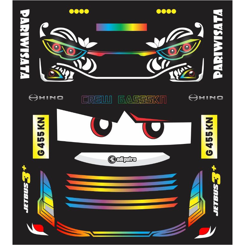 stiker bus, stiker miniatur bus, livery bus model jetbus