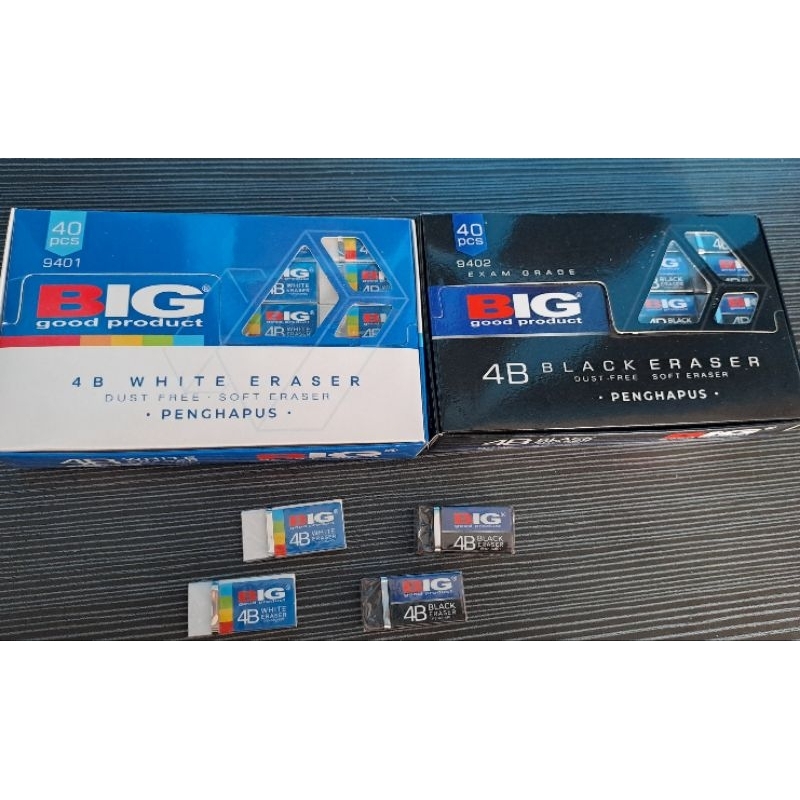 

Ecer penghapus kecil/ eraser stip pensil BIG 4b hitam & putih