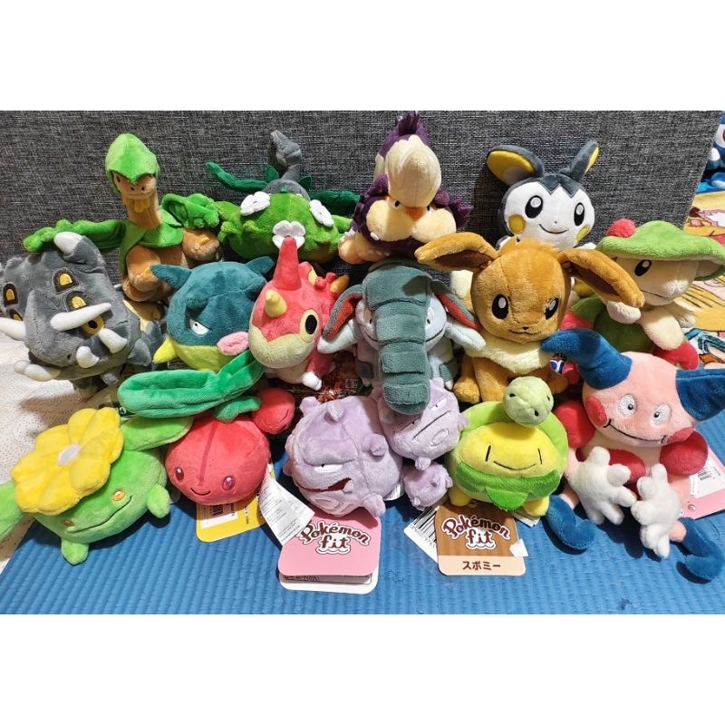 plush toy mainan boneka pokemon fit original pokemon center poke fit gengar pikachu bulbasur evee le