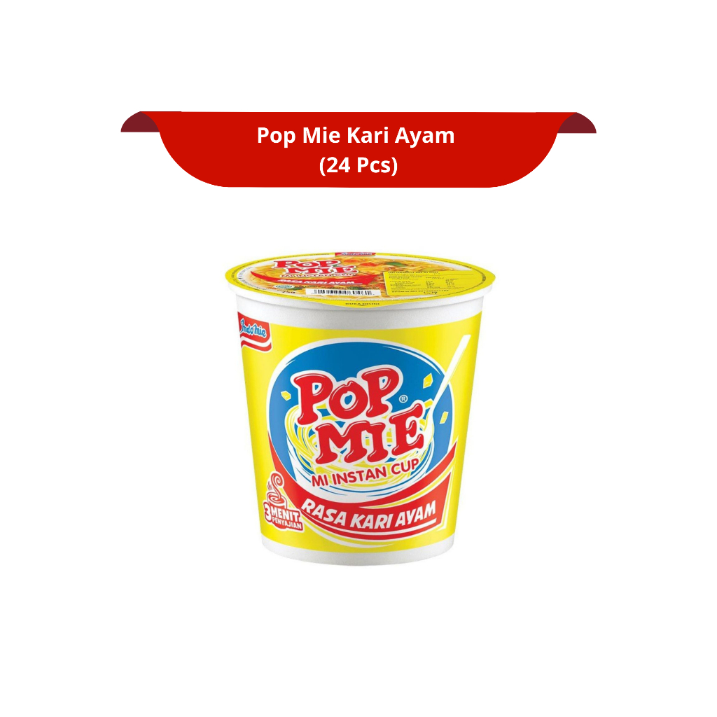 

[1 DUS ISI 24] POP MIE CUP RASA AYAM BASO KARI AYAM 75gr