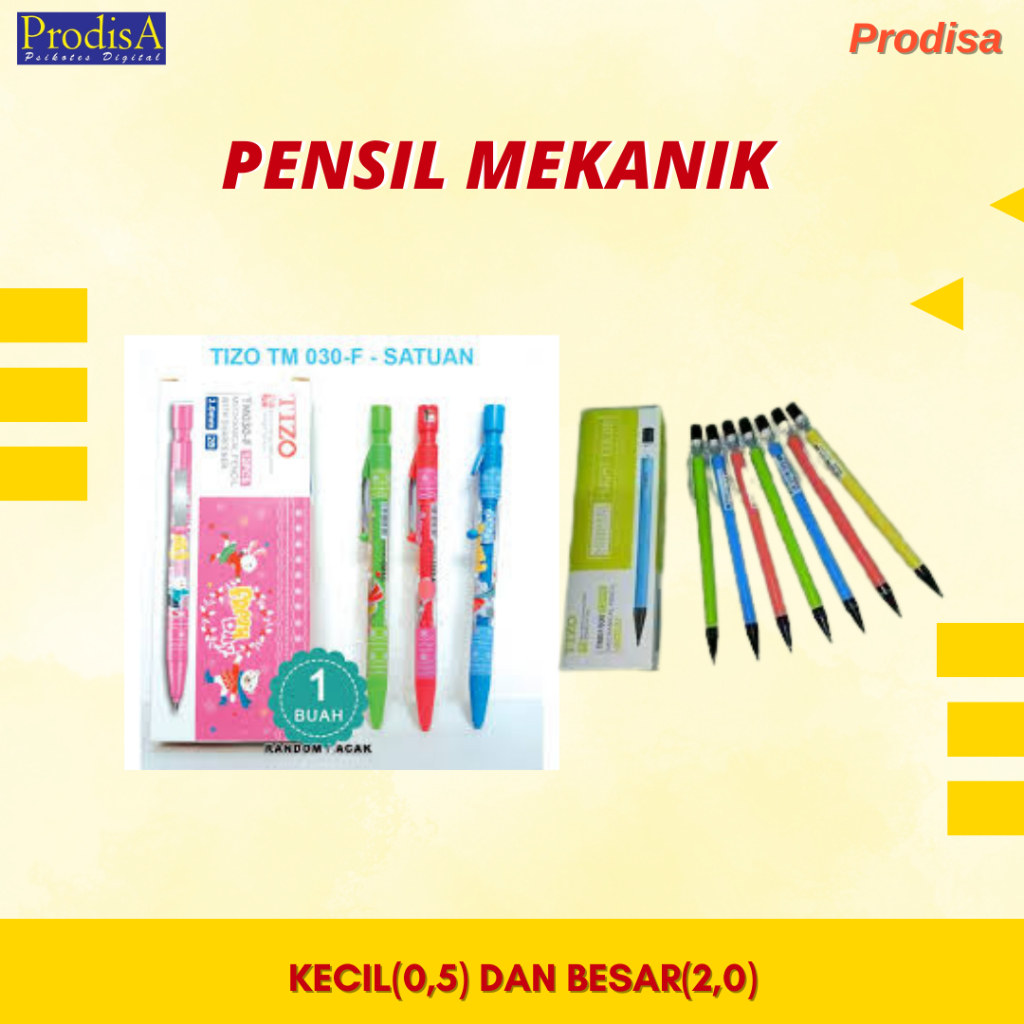

PENSIL MEKANIK (KECIL UKURAN 0,5 DAN BESAR UKURAN 2,0)