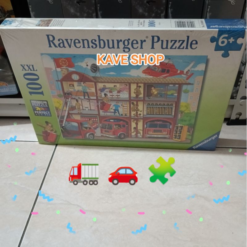 Puzzle Fire Engine Fire Truck Ravensburger Puzzle 100 XXL - Puzzle Bundling Jurassic - Premium Puzzl